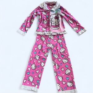 Y2K Hello Kitty Pink and White Kids Pajama Set